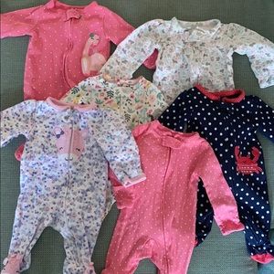 Bundle of 6 Carter’s Footie Onesies